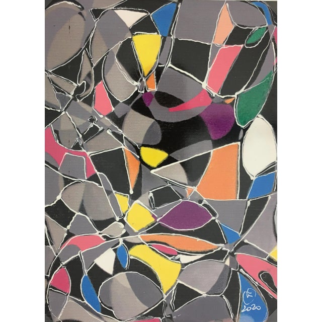 Abstract Abstract Modern “Vitrales” – Signed F, 2020 For Sale - Image 3 of 3