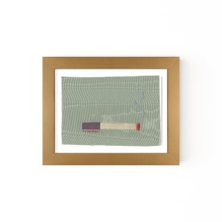 Cordella the Eggplant Cigarette by Willa Heart in Gold Frame, Mini Art Print For Sale