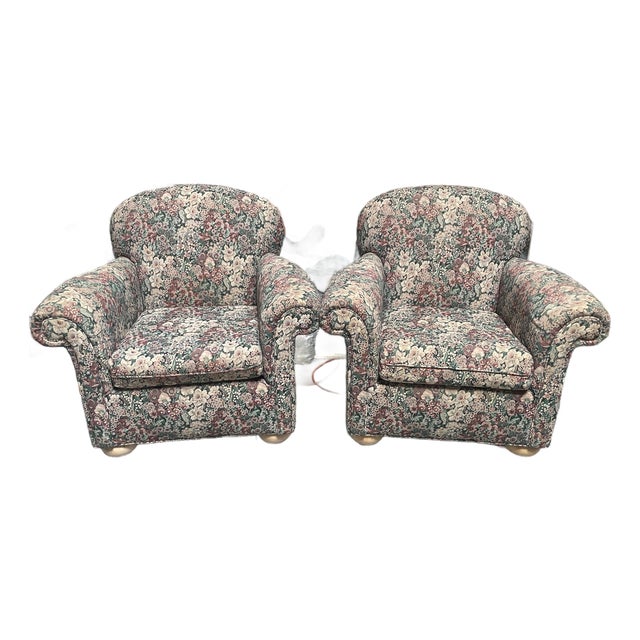 Floral Lounge Arm Chairs For Sale