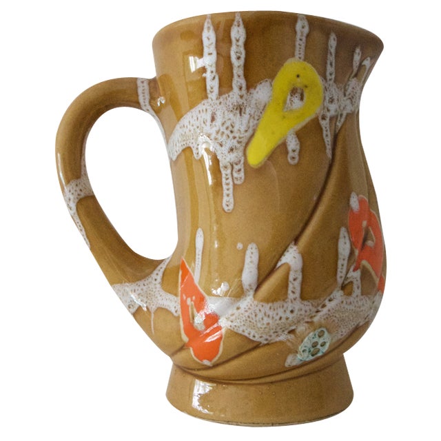 Vintage Ceramic Pitcher from Poët Laval Turban, 1960s For Sale