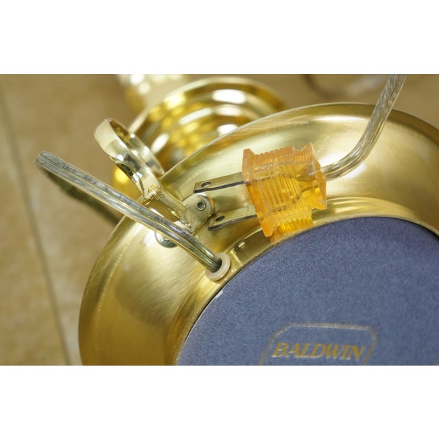 Late 20th Century Baldwin Brass Colonial Candlestick Candle Holder Vanity Lamp 13" For Sale - Image 13 of 14