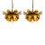 Vintage 1970's Italian Gilt Metal Lotus Flower Pendant/ Chandelier/ Ceiling Fixtures a - Pair For Sale