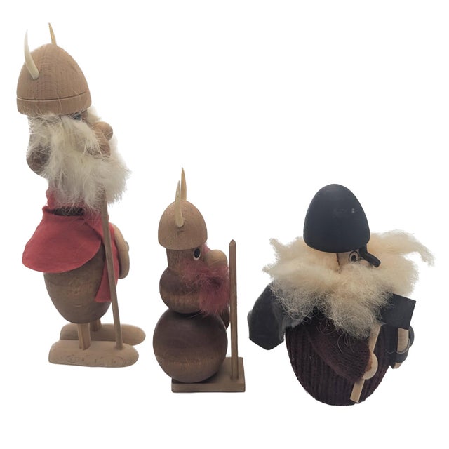 Tan Vintage Danish Norsemen Viking Figurines, Set of 3 For Sale - Image 8 of 11