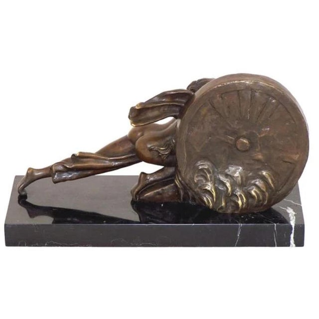 Art Deco Brown Patinated Bronze Figurine For Sale - Image 6 of 7