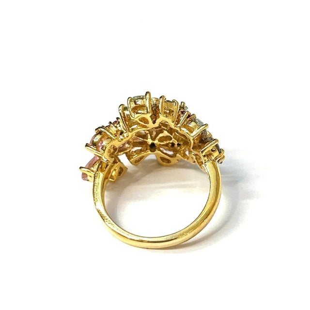 Not Yet Made - Made To Order Bochic “Orient” Ruby & Multi Fancy Sapphire Cocktail Ring Set 18K & Silver, Size 6.5 For Sale - Image 5 of 12