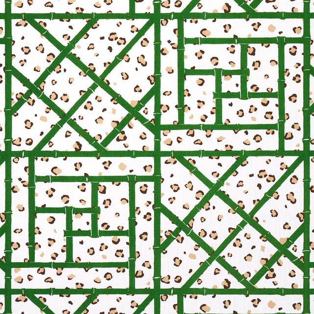 Sample - Schumacher x Cristina Buckley Fancy Beast Indoor/Outdoor Fabric in Safari Green For Sale