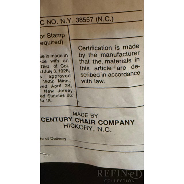 1980s Pair of James Mont–Style Black Lacquer & Brass Lounge Chairs by Century Furniture in Colefax & Fowler Silk For Sale - Image 16 of 16