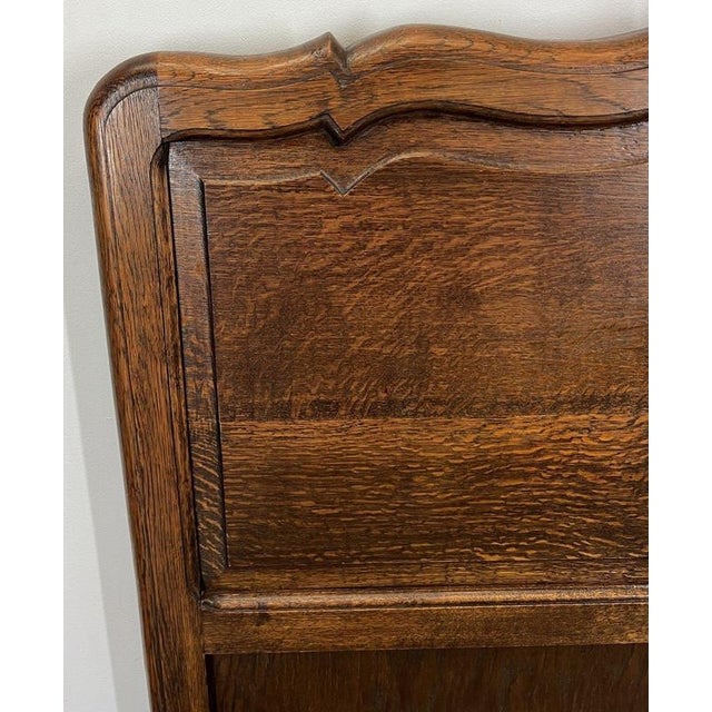 Vintage French Louis XVI Style Oak Single Bed Frame with Carved Headboard For Sale - Image 9 of 11