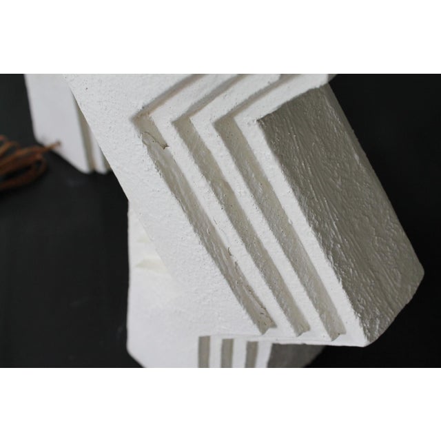 Post Modern Plaster Zig Zag Table Lamps, a Pair For Sale - Image 12 of 12
