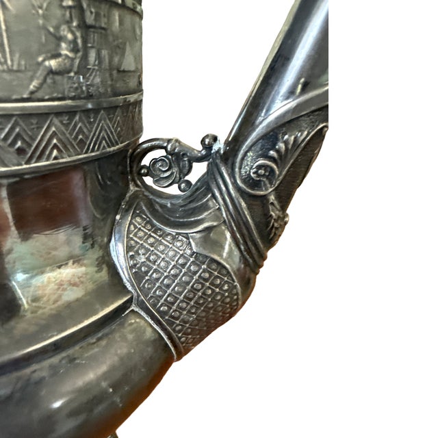 Victorian Egyptian Revival Derby Silver Co. Quadruple Plate Coffee Pot, C. 1875-1898 For Sale - Image 9 of 17