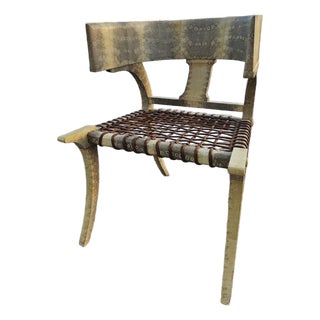 Klismos Lizard Skin Leather Chair Scala Style For Sale