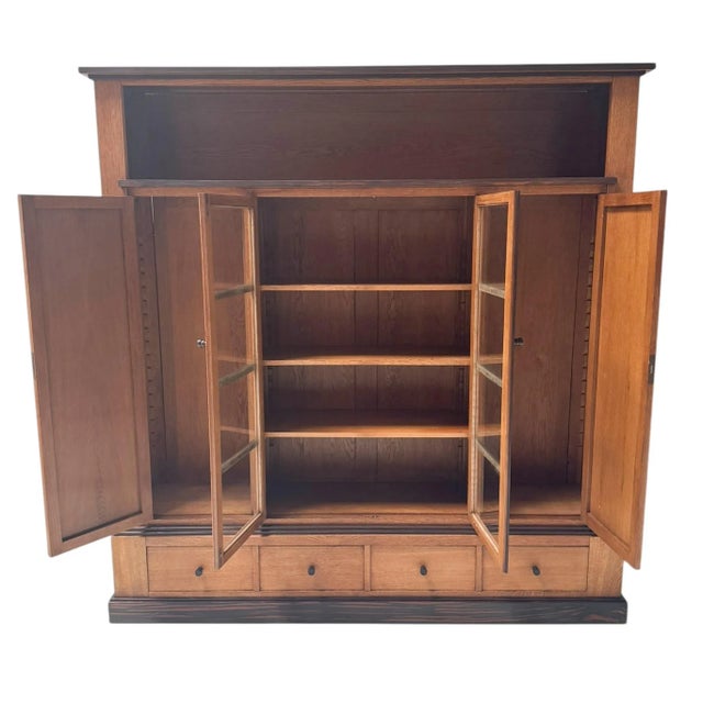 Vintage Art Deco Four-Door Bookcase, 1920s For Sale - Image 3 of 15