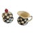 MacKenzie-Childs Courtly Check Enamel Sugar Bowl and Creamer For Sale