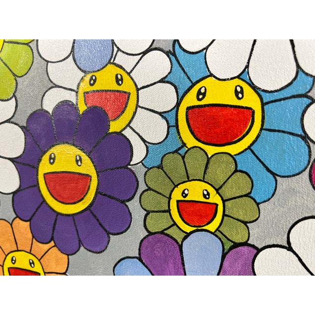 Oil on Canvas Painting in the Style of Takashi Murakami For Sale - Image 9 of 12