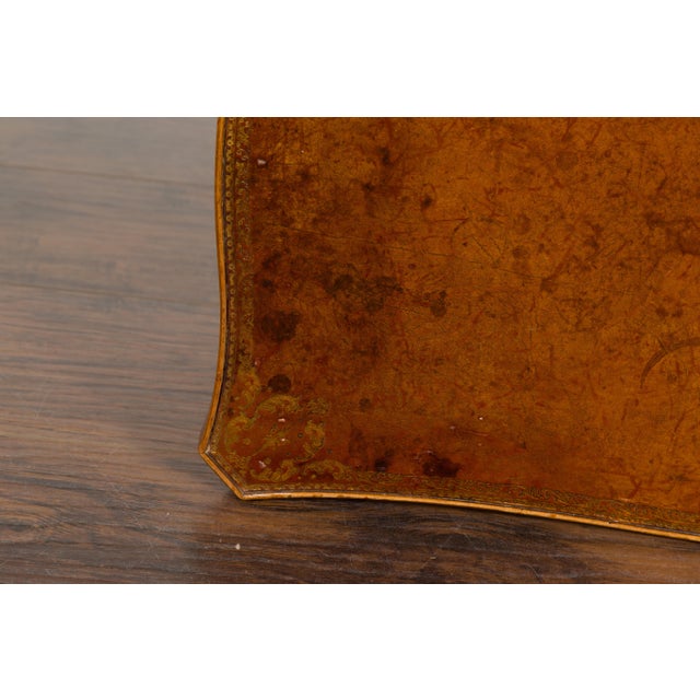 French 19th Century Walnut Side Table with Leather Top and Long Lateral Drawer For Sale - Image 12 of 12