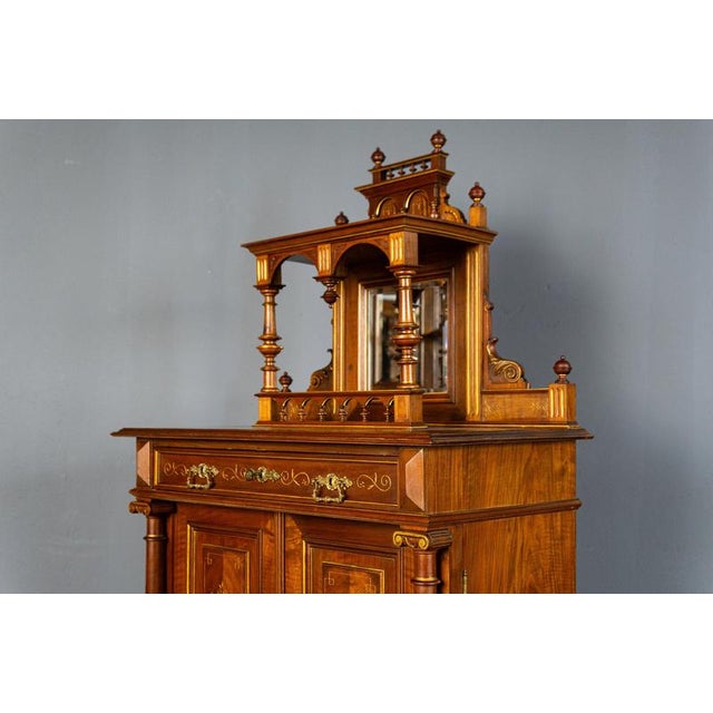 Brown Wilhelminian Side Cabinet or Buffet Shelf, 1910s For Sale - Image 8 of 18