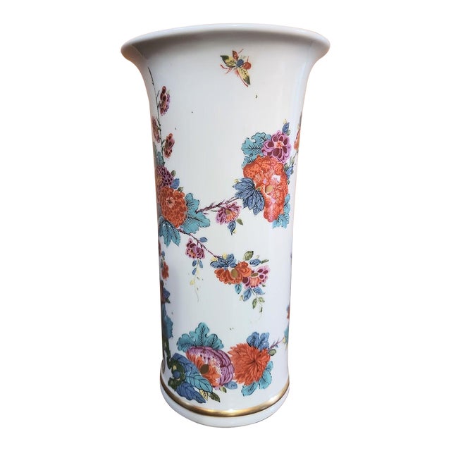 1970s Large Lenox Saxony Porcelain Vase Reproduction of a 1725 Meissen