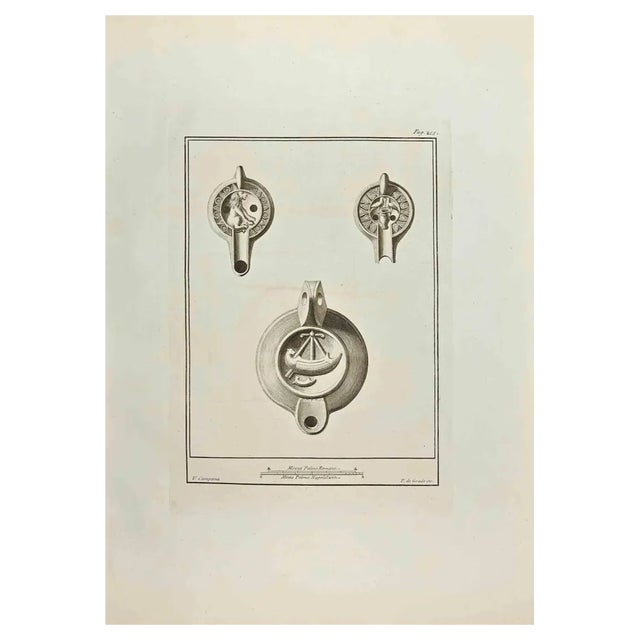 Filippo de Grado, Ancient Still Life 4, Etching, 18th Century For Sale