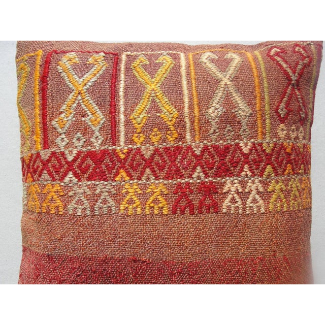 Turkish Kilim Rug Pillow For Sale - Image 3 of 11