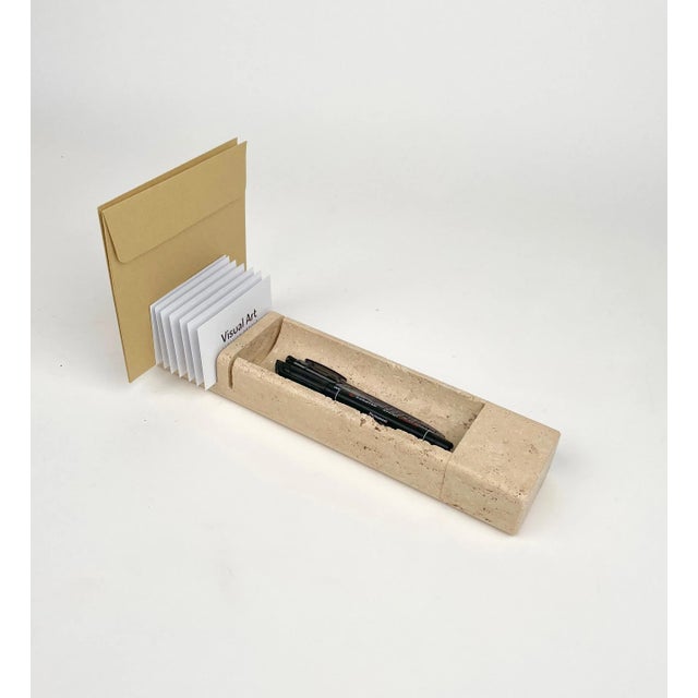 1970s Travertine Letter & Pen Holder, Italy, 1970 For Sale - Image 5 of 17
