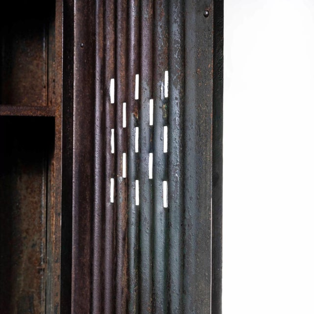 Metal Green Five Door Locker by Strafor for Forge De Strasbourg, 1930s For Sale - Image 7 of 16