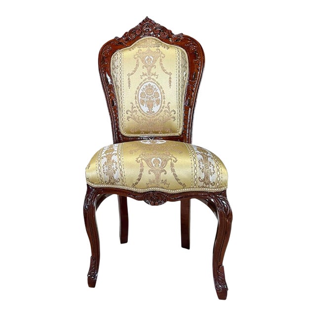 Rococo Copper Accent Chair With Gold Leaf Details - Set of 2 Chairs For Sale