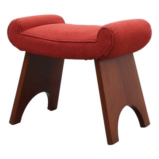 Art Deco Red Ottoman, Belgium, 1920s For Sale