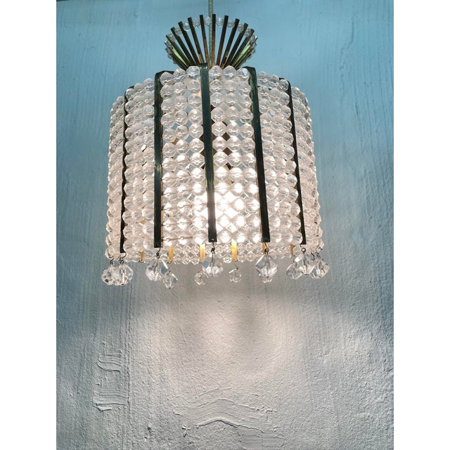 Mid-Century Modern Vintage Ceiling Lamp in Acrylic and Brass by Emil Stejnar for Rupert Nikoll, 1950s For Sale - Image 3 of 15