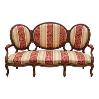 Napoleon III Sofa with Triple Medallion, 1870 For Sale
