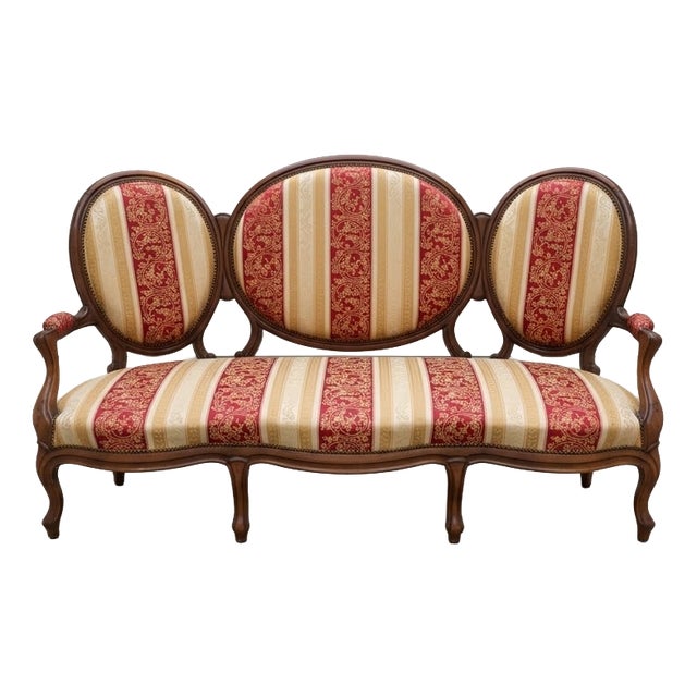 Napoleon III Sofa with Triple Medallion, 1870 For Sale