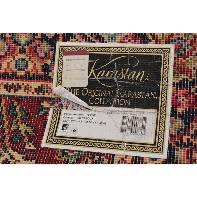 Karastan Red Sarouk Approx: 2’6” X 4’3” Area Rug For Sale - Image 14 of 14