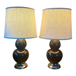 Contemporary Gourd Table Lamps - a Pair For Sale