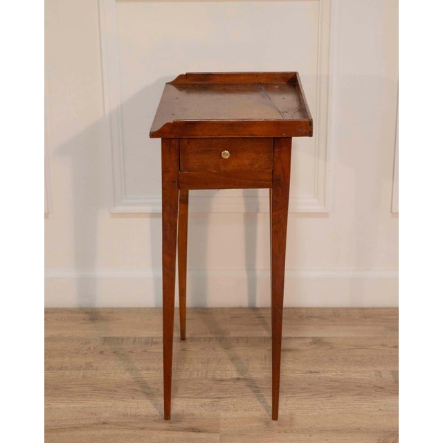 Wood 19th Century Louis XVI–Style Walnut Side Table with Gallery Top, France For Sale - Image 7 of 10