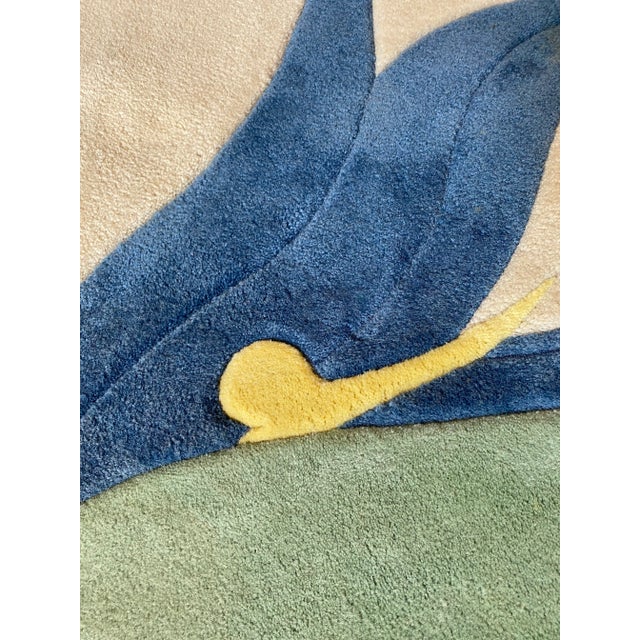 1980s Vintage 1980s Art Deco Oval Sculpted Area Rug For Sale - Image 5 of 7