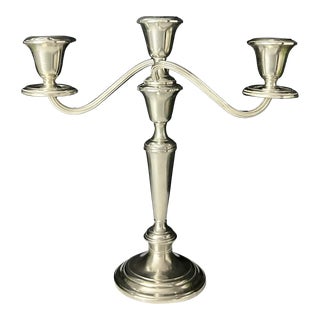 Vintage Gorham Puritan Sterling Silver 3 Arm Candelabra For Sale