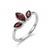 Contemporary Garnet Lotus 925 Silver Ring • Marquise January Birthstone Ring Us 7 For Sale - Image 3 of 3