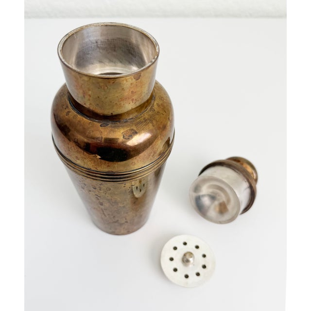 Art Deco Cocktail Shaker, Unlacquered Brass For Sale - Image 4 of 8
