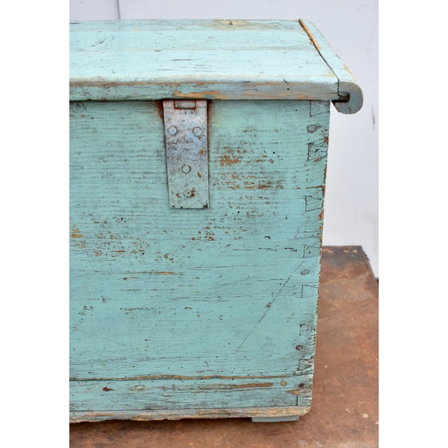 Painted Pine Trunk or Blanket Chest, Hungary, C. 1870 For Sale - Image 10 of 12