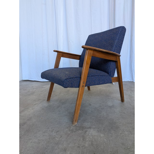 Mid-Century Modern Royal Blue Lounge Chair, 1970s For Sale - Image 16 of 18
