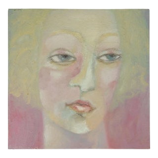 1995 Modernist Female Portrait Painting For Sale