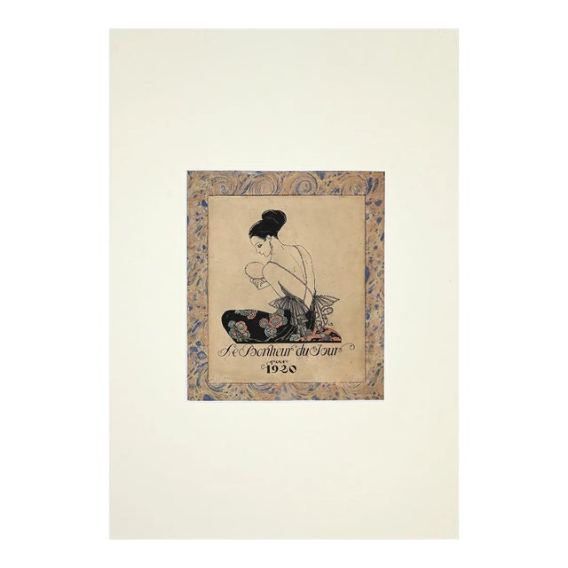 George Barbier, Le Bonheur du Jour, Original Stencil, 1929 For Sale