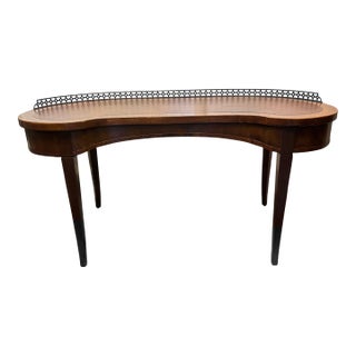 Early 20th Century Mixed Wood Coffee Table With Gallery For Sale