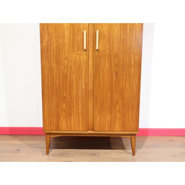 Mid Century Modern Teak Wardrobe Armoire by Alfred Cox Danish Style For Sale In Greensboro - Image 6 of 15