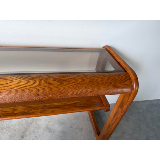 1970s Mid-Century Modern Lou Hodges for Mersman Oak Console / Sofa Table For Sale - Image 10 of 12