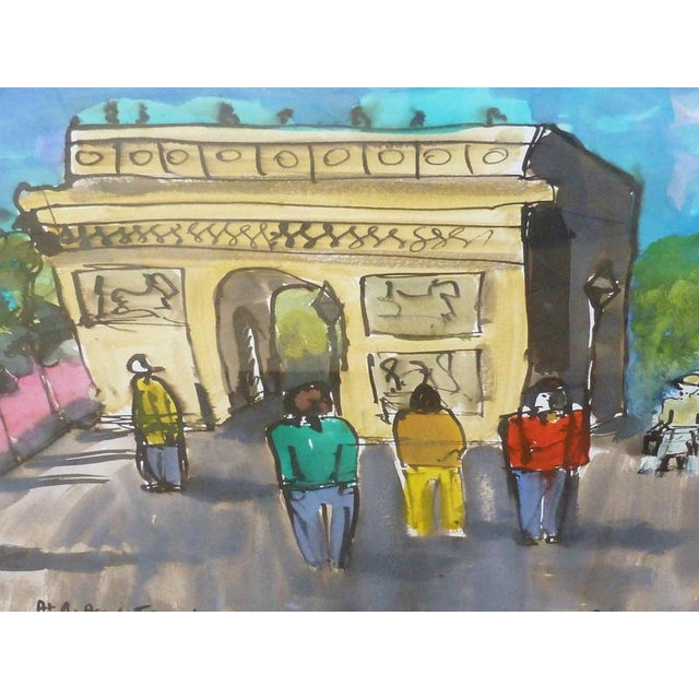 Mike Cheetham, the Arc De Triomphe, 1980, Watercolour Painting For Sale - Image 3 of 8