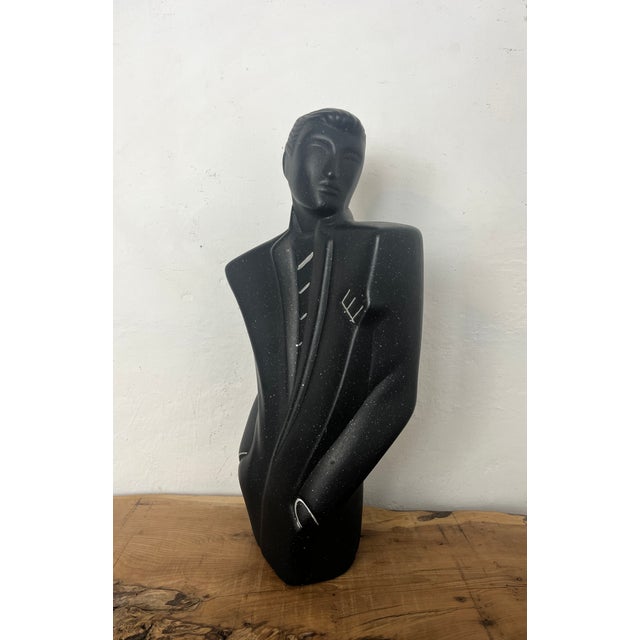 Vintage Postmodern Style Ceramic Man Sculpture in the style of Lindsey B Balkwill, 1980s For Sale - Image 11 of 18