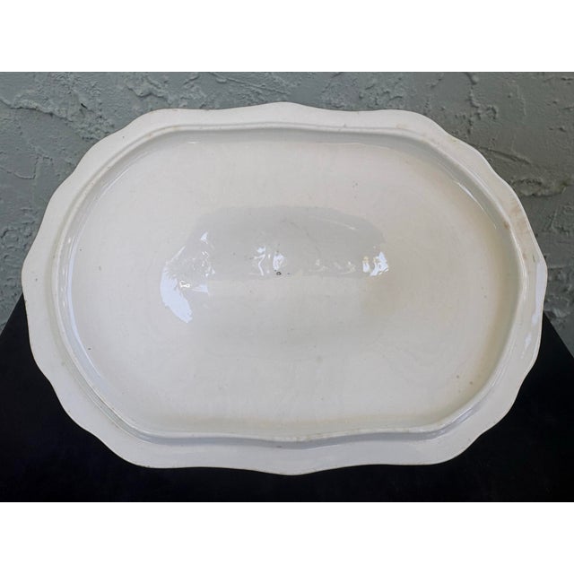 Antique Haviland Limoges Covered Serving Dish With Underplate – Green & Gilt Transferware For Sale - Image 10 of 10