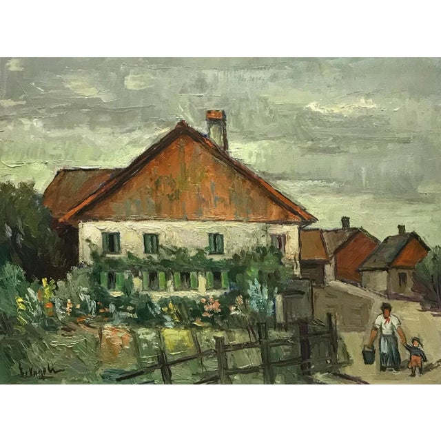 Ernest Voegeli, Family House, Oil on Canvas For Sale - Image 8 of 8