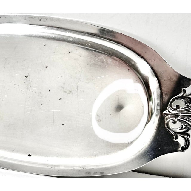 Metal Vintage English Regency Silverplate Tray – Oval Bar Cart Serving Tray, Classic Entertaining or Vanity Decor For Sale - Image 7 of 7