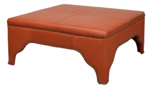 Square Leather Cocktail Ottoman